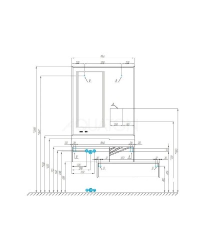 Тумба белый глянец/ольха наварра 99,6 см Акватон Сакура 1A234901SKW80