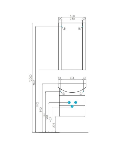 Тумба белый 47 см Акватон Ария 1A140001AA010