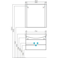 Тумба черный 76 см Акватон Ария 1A140801AA950