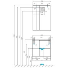 Тумба белый глянец/дуб эврика 60 см Акватон Бостон 1A252501BN010