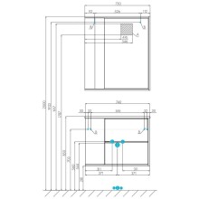 Тумба белый глянец/дуб эврика 74,2 см Акватон Бостон 1A252601BN010
