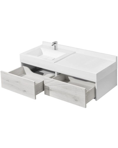 Тумба белый глянец/ольха наварра 119,6 см Акватон Сакура 1A219701SKW80