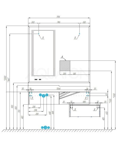 Тумба белый глянец/ольха наварра 119,6 см Акватон Сакура 1A219701SKW80