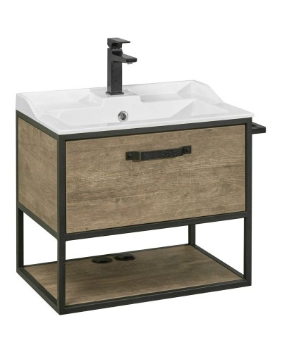 Тумба дуб кантри/черный 64,2 см Акватон Лофт Фабрик 1A242301LTDY0