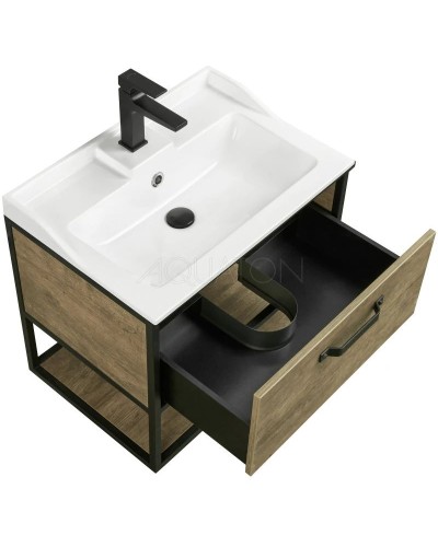 Тумба дуб кантри/черный 64,2 см Акватон Лофт Фабрик 1A242301LTDY0