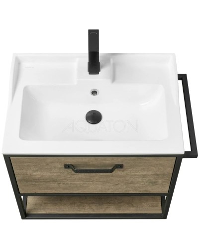 Тумба дуб кантри/черный 64,2 см Акватон Лофт Фабрик 1A242301LTDY0