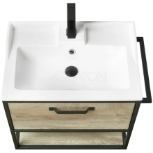 Тумба дуб эндгрейн/черный 64,2 см Акватон Лофт Фабрик 1A242301LTDU0