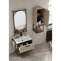 Тумба дуб эндгрейн/черный 64,2 см Акватон Лофт Фабрик 1A242301LTDU0