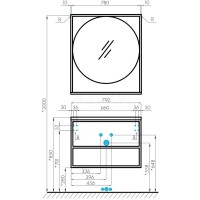 Тумба дуб эндгрейн/черный 79,2 см Акватон Лофт Фабрик 1A242401LTDU0