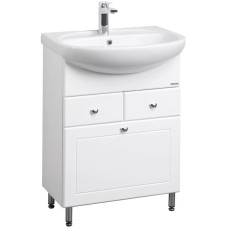 Тумба белый глянец 61 см с бельевой корзиной Акватон Норма 1A054901NO010