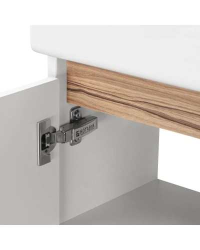 Тумба белый глянец/эбони светлый 44,7 см Акватон Эклипс 1A172801EK49L