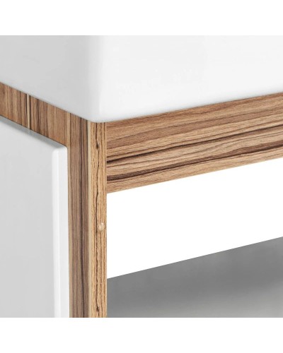 Тумба белый глянец/эбони светлый 44,7 см Акватон Эклипс 1A172801EK49R