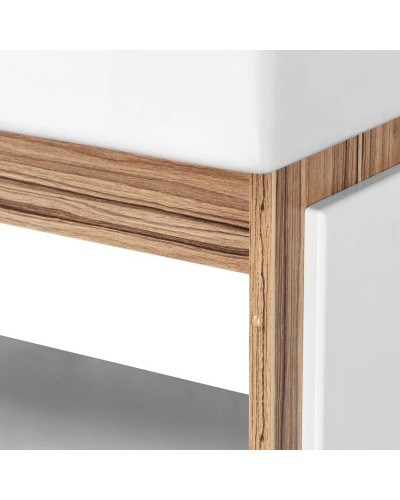 Тумба белый глянец/эбони светлый 44,7 см Акватон Эклипс 1A172801EK49L