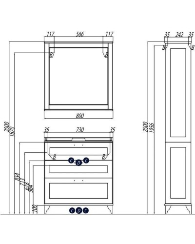 Тумба дуб белый 80 см Акватон Леон 1A187801LBPS0