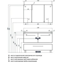 Тумба белый глянец 119,7 см Акватон Мадрид 1A170301MA010