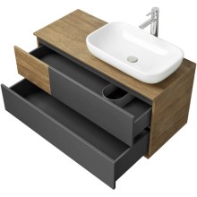 Тумба дуб кантри/антрацит 105 см Акватон Терра 1A246901TEKA0