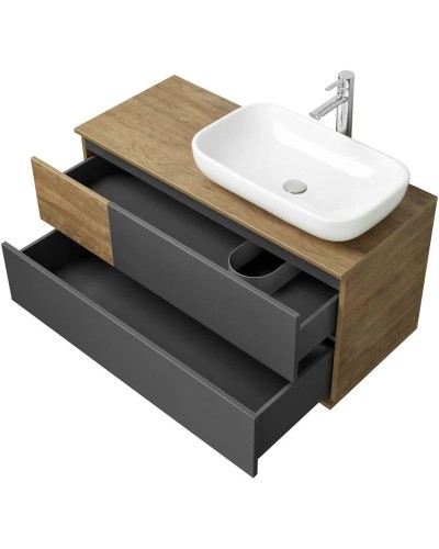 Тумба дуб кантри/антрацит 105 см Акватон Терра 1A246901TEKA0