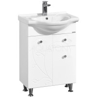 Тумба белый глянец 56,6 см с бельевой корзиной Акватон Лиана 1A162901LL010