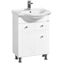 Тумба белый глянец 56,6 см с бельевой корзиной Акватон Лиана 1A162901LL010