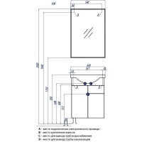 Тумба белый глянец 56,6 см с бельевой корзиной Акватон Лиана 1A162901LL010