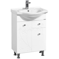 Тумба белый глянец 61,4 см с бельевой корзиной Акватон Лиана 1A165801LL010