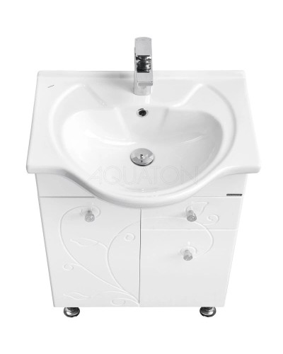 Тумба белый глянец 61,4 см с бельевой корзиной Акватон Лиана 1A165801LL010