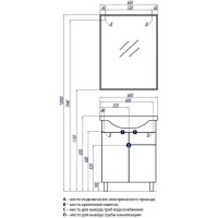 Тумба белый глянец 61,4 см с бельевой корзиной Акватон Лиана 1A165801LL010