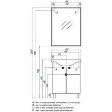 Тумба белый глянец 61,4 см с бельевой корзиной Акватон Лиана 1A165801LL010