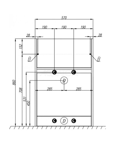Тумба белый глянец 57 см Акватон Лондри 1A235901LH010