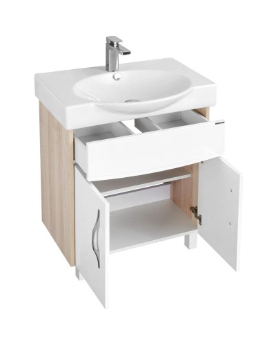 Тумба белый глянец/ясень коимбра 61,4 см Акватон Инфинити 1A197201IFSC0