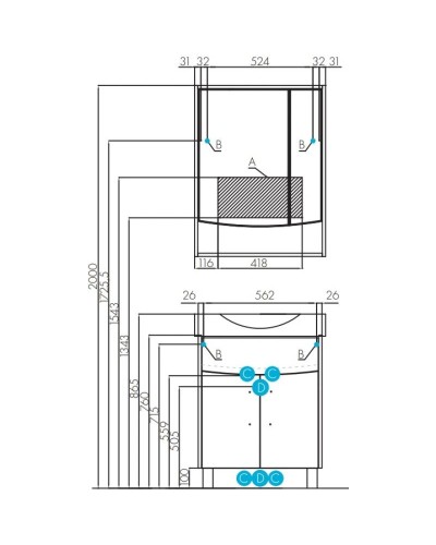 Тумба белый глянец 61,4 см Акватон Инфинити 1A197201IF010