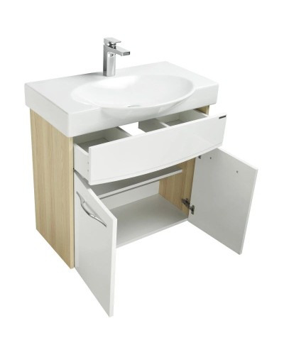 Тумба белый глянец/ясень коимбра 73 см Акватон Инфинити 1A196701IFSC0