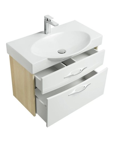 Тумба белый глянец/ясень коимбра 73 см Акватон Инфинити 1A192001IFSC0