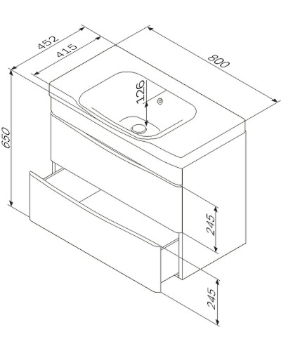 Тумба под раковину AM.PM Like 80 M80FHX0802WG подвесная Белая