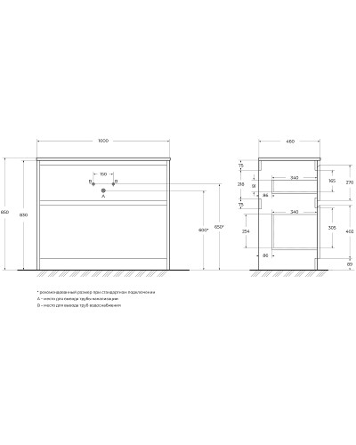 Тумба под раковину BelBagno Kraft 100 KRAFT-1000-2C-PIA-BO Bianco Opaco