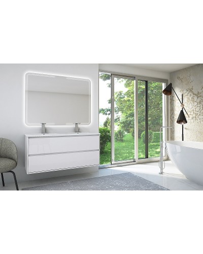 Тумба под раковину Cezares Glass 120 41809 подвесная Bianco Lucido