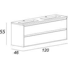 Тумба под раковину Cezares Glass 120 41809 подвесная Bianco Lucido