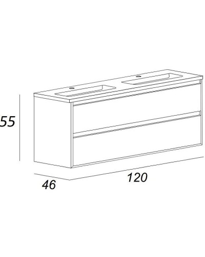Тумба под раковину Cezares Glass 120 41809 подвесная Bianco Lucido