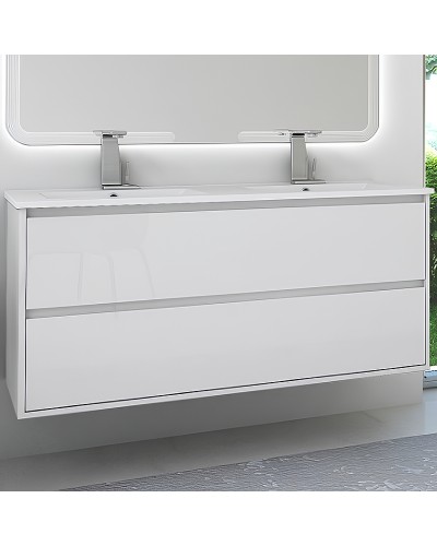 Тумба под раковину Cezares Glass 120 41809 подвесная Bianco Lucido