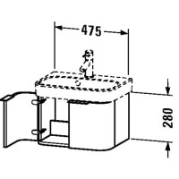 Тумба американский орех 47,5 см Duravit Happy D.2 H2626801313