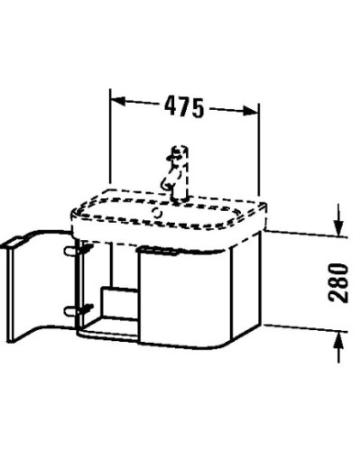 Тумба лен 47,5 см Duravit Happy D.2 H2626807575
