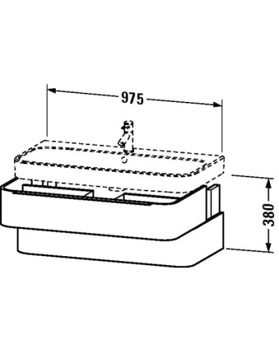 Тумба дуб темный брашированный 97,5 см Duravit Happy D.2 H2636607272