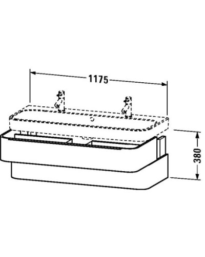 Тумба дуб темный брашированный 117,5 см Duravit Happy D.2 H2636707272