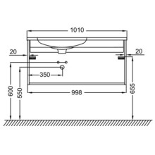 Тумба черный глянец 99,8 см Jacob Delafon Madeleine EB2054-J52