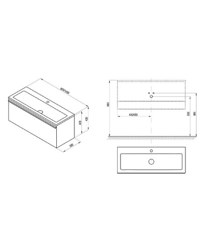 Тумба под раковину Ravak SD Clear 80 X000000758 подвесная Белая Вишня