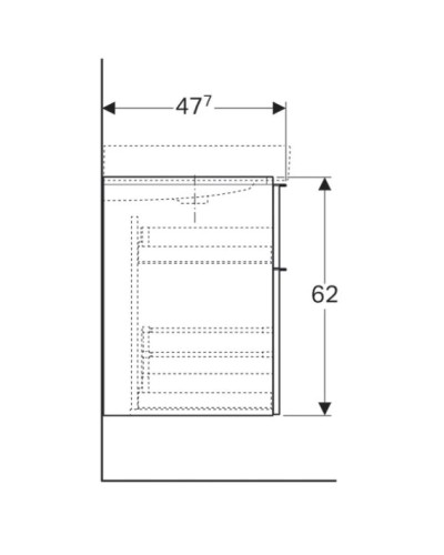 Тумба белый глянец 59,5 см Geberit iCon 840360000