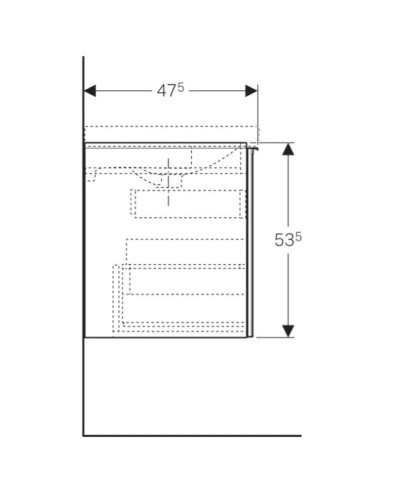 Тумба белый глянец 59,5 см Geberit Acanto 500.609.01.2