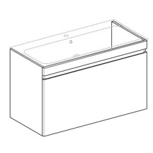 Тумба белый глянец 98,8 см Geberit Renova Plan 869500000