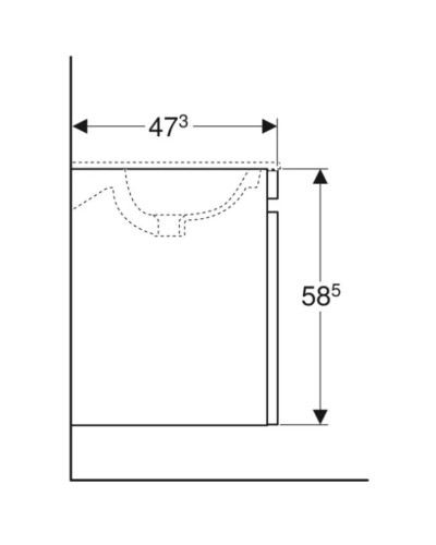 Тумба белый глянец 58,8 см Geberit Renova Plan 869560000