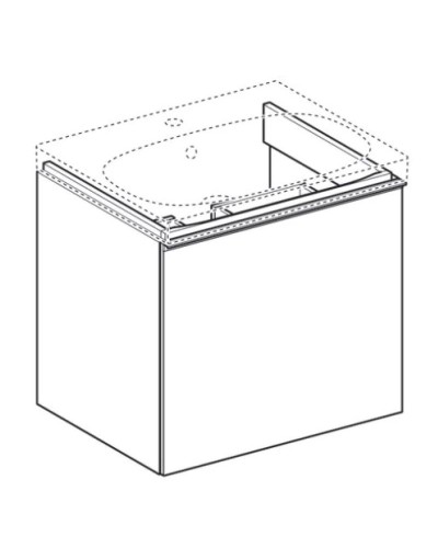 Тумба черный глянец/черный матовый 59,5 см Geberit Acanto 500.609.16.1